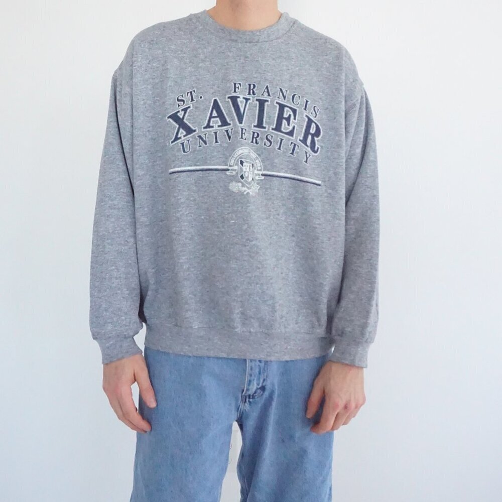 Igloo Vintage Grey St Francis Xavier University College Collegiate Sweatshirt XL